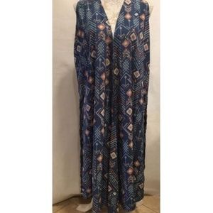 LuLaRoe Joy Open Front Cardigan Duster Slits Sz M